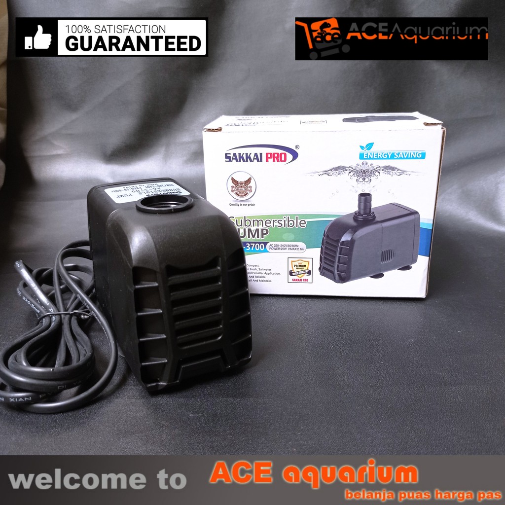 Pompa Celup Aquarium Water Pump Sakkai Pro AA 3700 Pompa Hidroponik Kolam ACE Aquarium