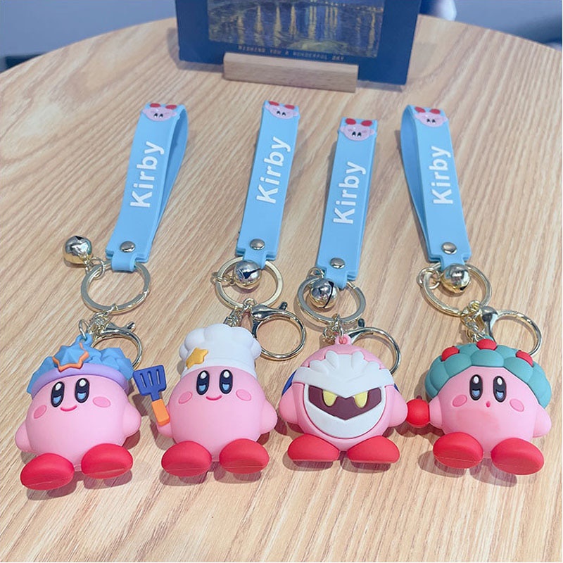 Gantungan Kunci Desain Kartun Anime Waddle Dee Doo Kirby Warna Pink Untuk Tas Wanita