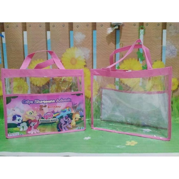 Tas Ultah Jinjing Mika Transparan ( CUSTOM )