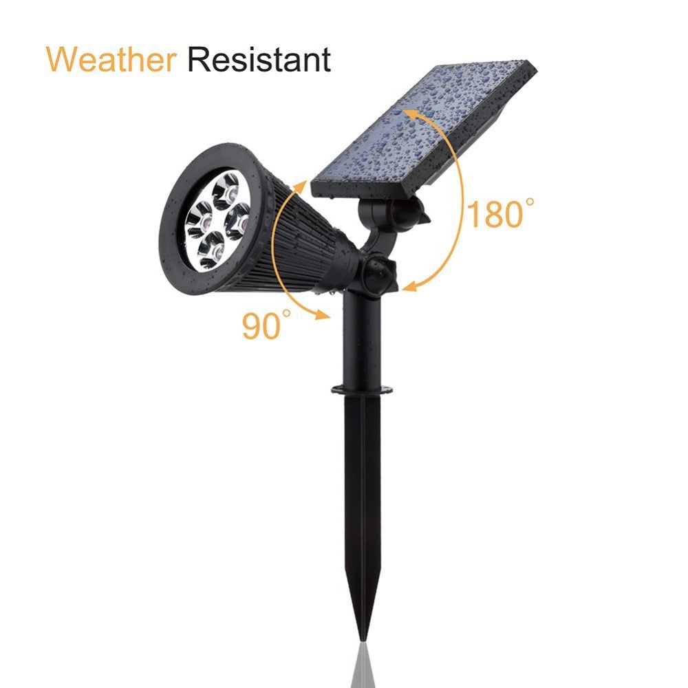 Lampu Tancap Lampu Taman Lampu sorot taman Tenaga surya Solar panel Anti air waterproof luar ruangan 4 LED Solar Lawn Lamp Spotlight Waterproof Light Control Inserting Floor Garden Light Outdoor Adjustable Garden Landscape Lamp