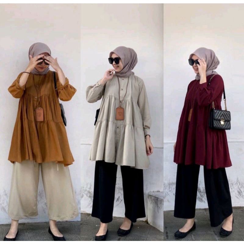 TRIA TUNIK BLOUSE KEKINIAN WANITA OOTD
