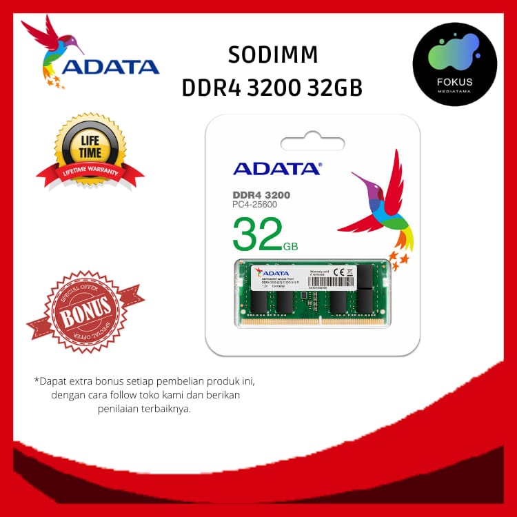 ADATA Premier DDR4 3200MHz 32GB U-DIMM / SODIMM RAM PC / LAPTOP