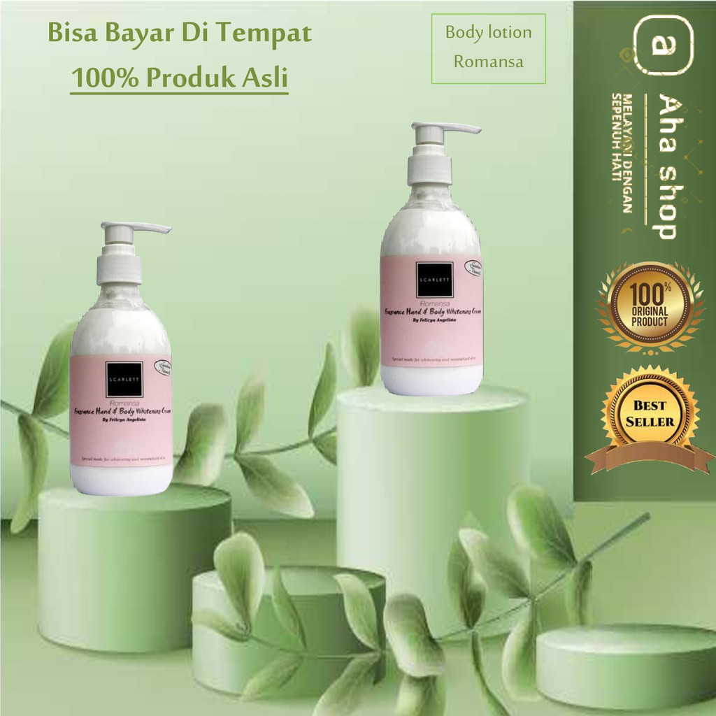scarlett whitenning body lotion pemutih badan romansa
