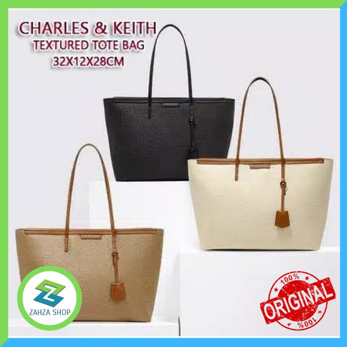 HOT PRO Charles and Keith textured Ori Impor Tote Bag Wanita