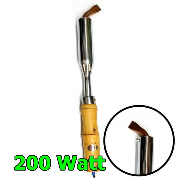 Solder listrik gagang kayu alat patri 200w 200 watt