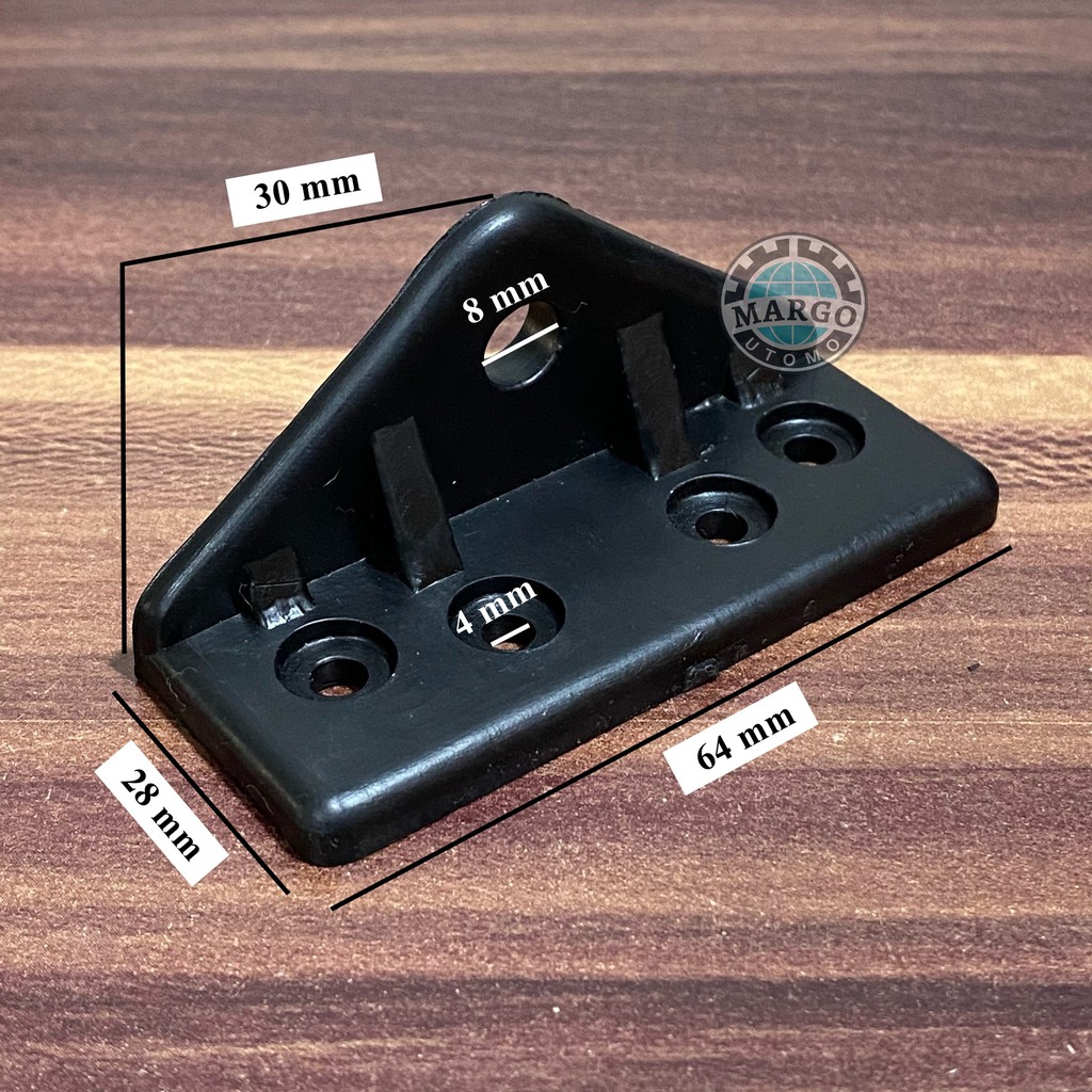 Plastik Engsel Siku Penyangga Meja Kayu 28x64
