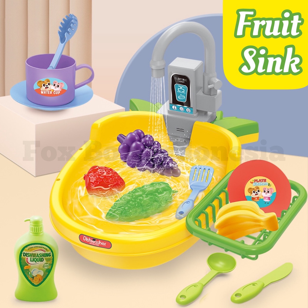 Kitchen Sink Dishwasher Fruit Series - Mainan Cuci Piring Anak Model Buah - Fruit Sink - Fox Box Ind