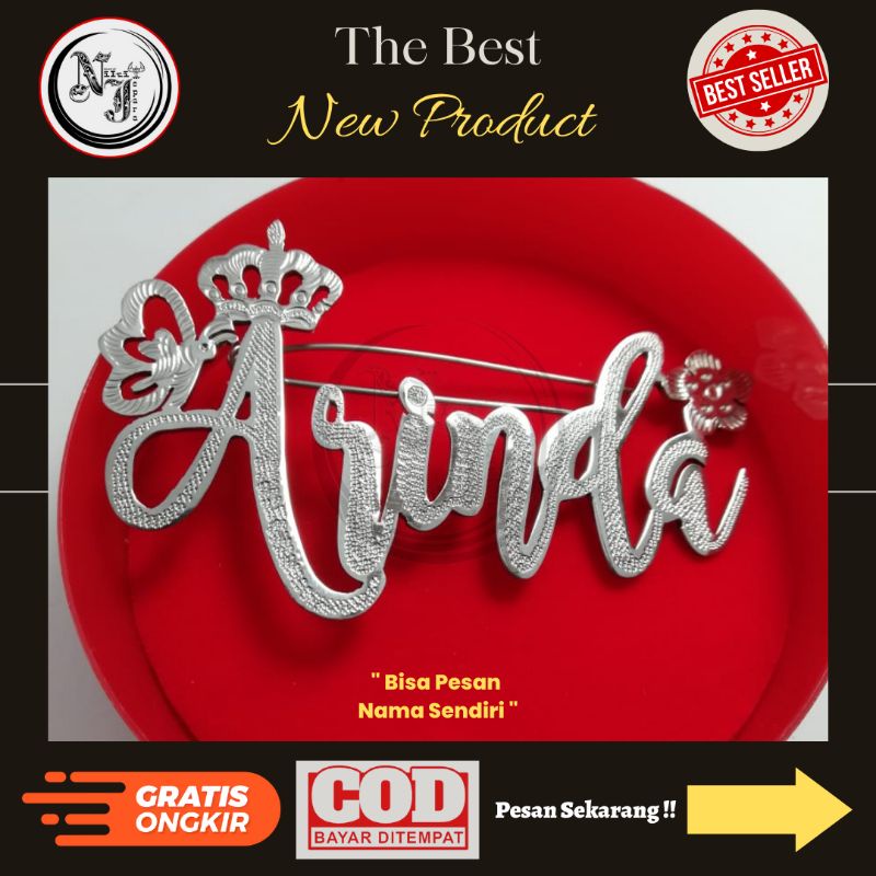 Bros Nama Silver Motif Love || Ring Bros Hijab Silver