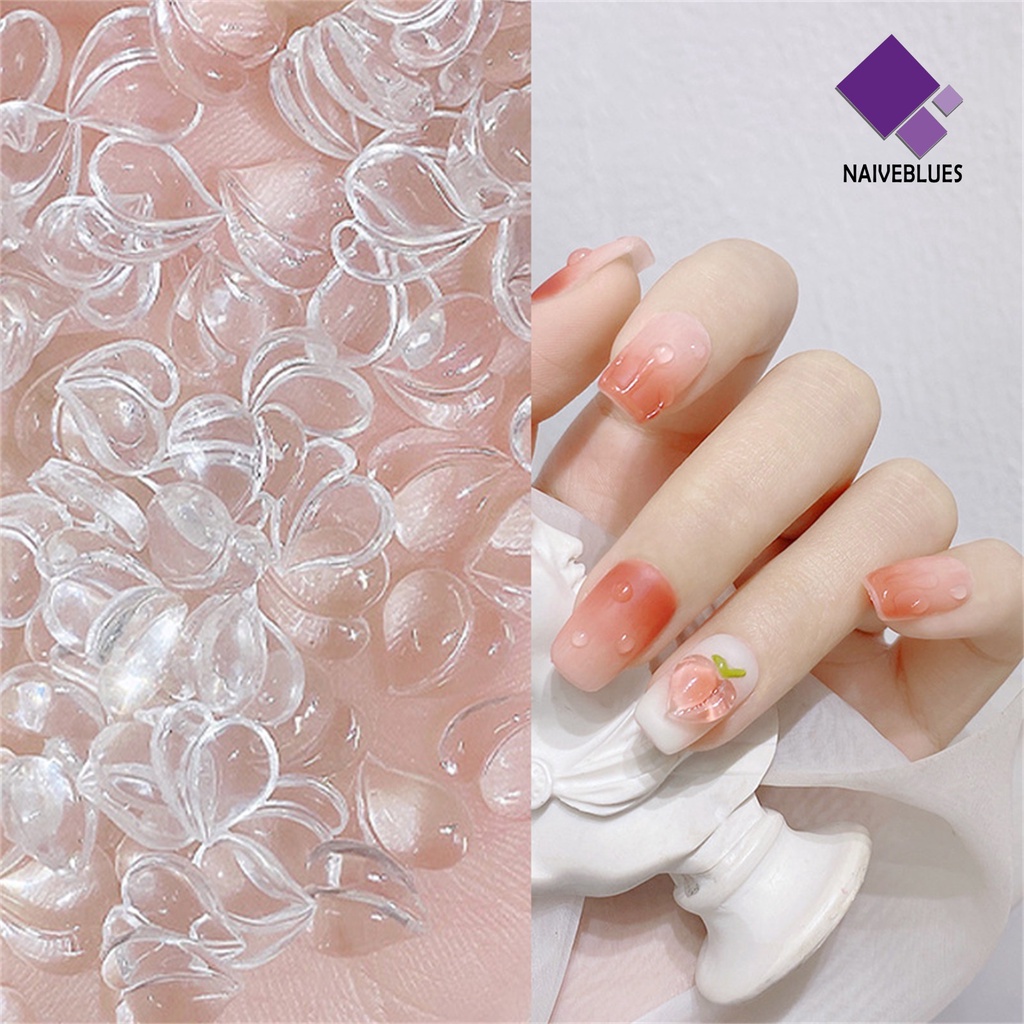 Naiveblue 25Pcs / Set Ornamen Hati 3D Multifungsi Bahan Resin Untuk Aksesoris Nail Art DIY Charms