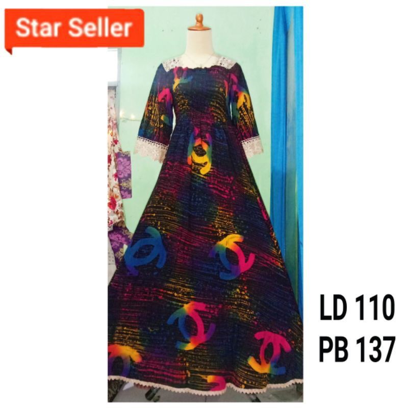 Daster renda Arab chanel panjang