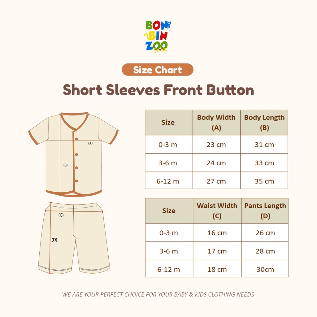 BONBINZOO HOTPANTS KANCING DEPAN - NATURE SERIES