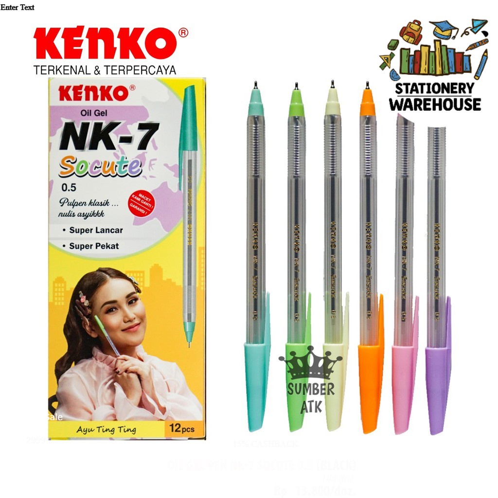 

Kenko Oil Gel Pen NK-7 SOCUTE 0.5mm PULPEN / PENA / PEN