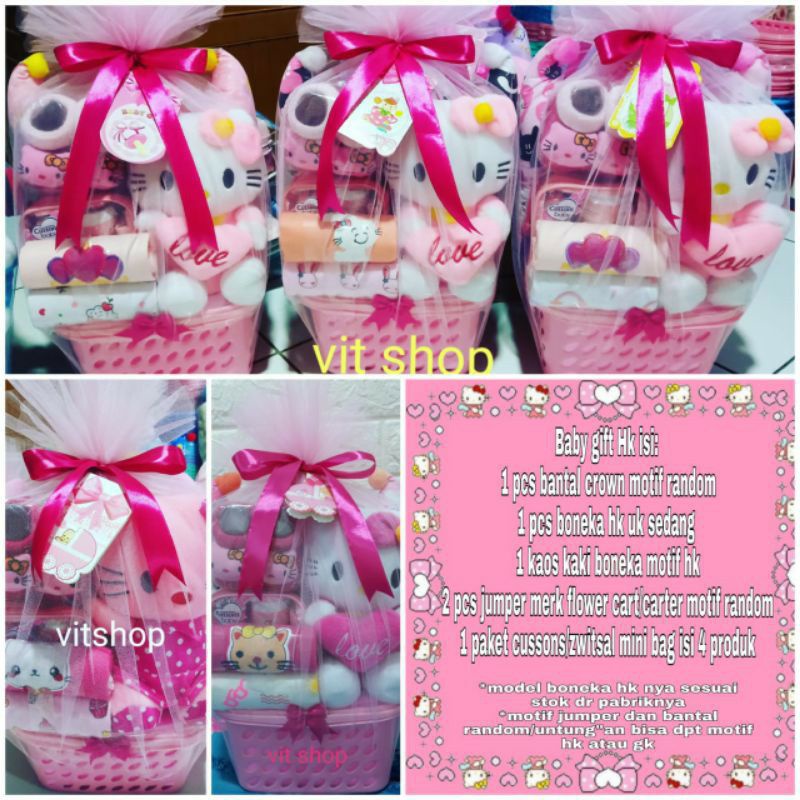 Paket Baby Gift / Parcel Bayi / Kado Bayi Baby Hampers Kemasan Tile Harga Murah Best Seller / Parcel Cantik-Paket hello kitty