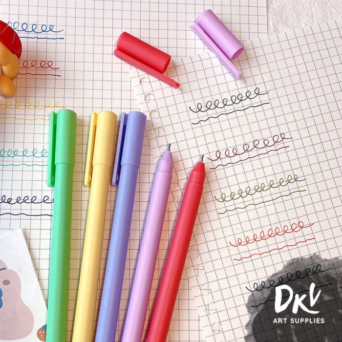 

Cuci Gudang Morandi Resun Pastel Macaron Color Gel Pen 5Pcs / 0.5Mm Set Bolpen Trendi
