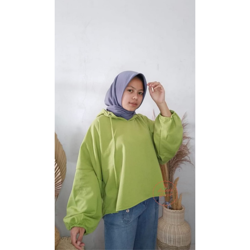 V.Vara Batwing Hoodie Wanita -  Sweater Wanita Terkini-avocado