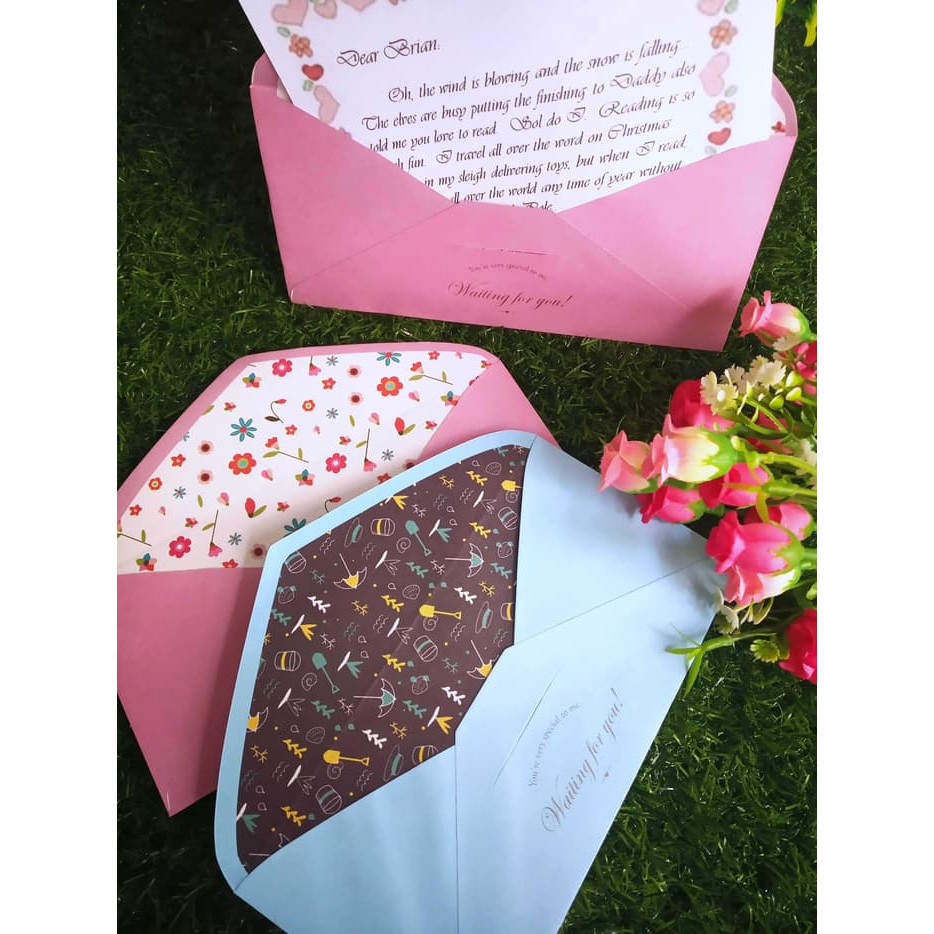 

Amplop Surat / Kartu Ucapan / Wedding - BLUE PINK FLOWER SERIES