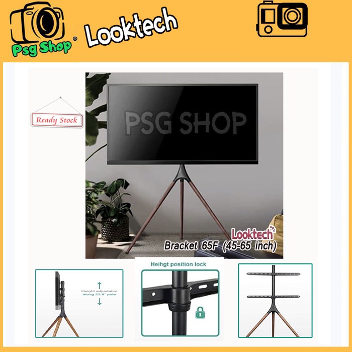 Bracket TV Looktech 65F Stand TV LED Minimalis Kayu 45 - 65 Inch