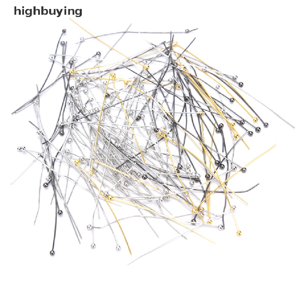 Hbid 200Pcs / Lot Jarum Pentul Kepala Bola Untuk Membuat Perhiasan Anting DIY
