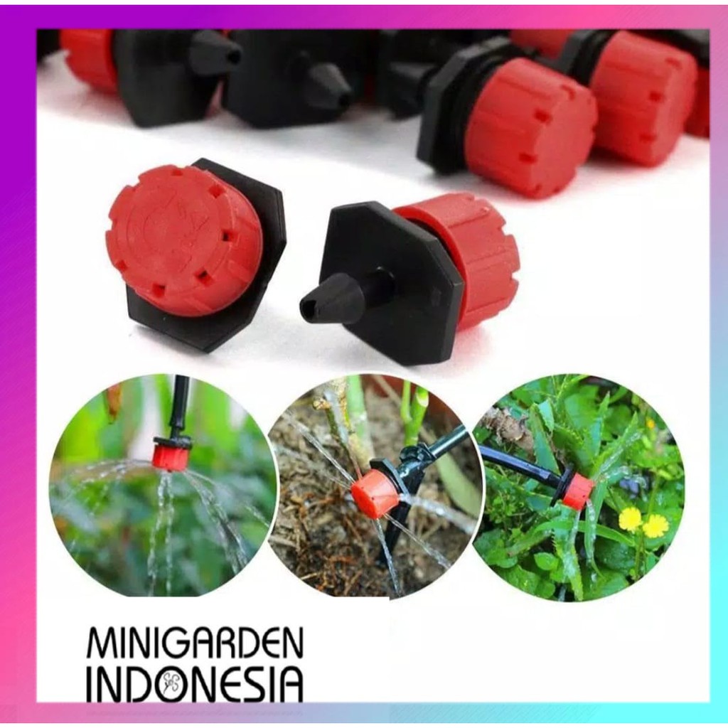 Adjustable Dripper 8 Lubang Drip Putar 360 Derajat Alat Siram Irigasi Taman 7mm Micro Sprinkle