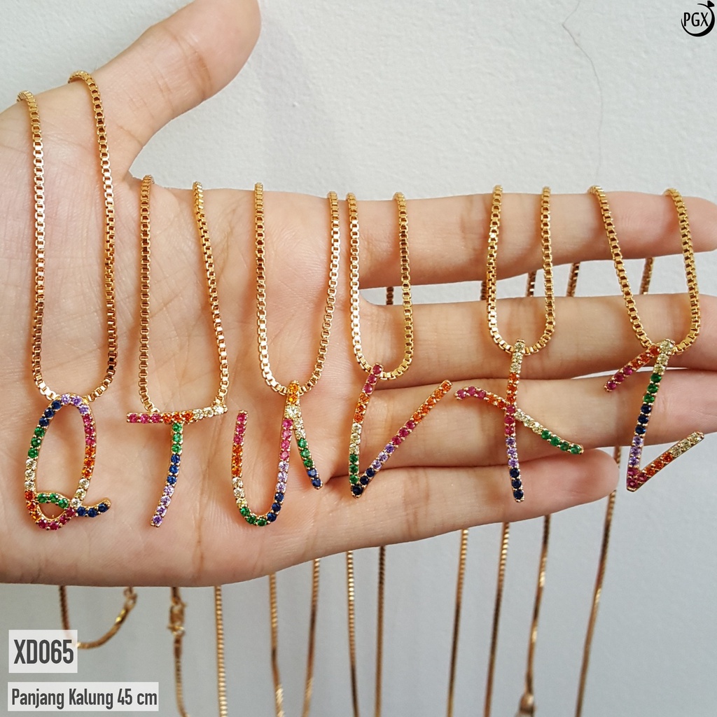 PGX Kalung Wanita Huruf Inisial Nama Xuping Aksesoris Fashion Perhiasan Lapis Emas - XD065