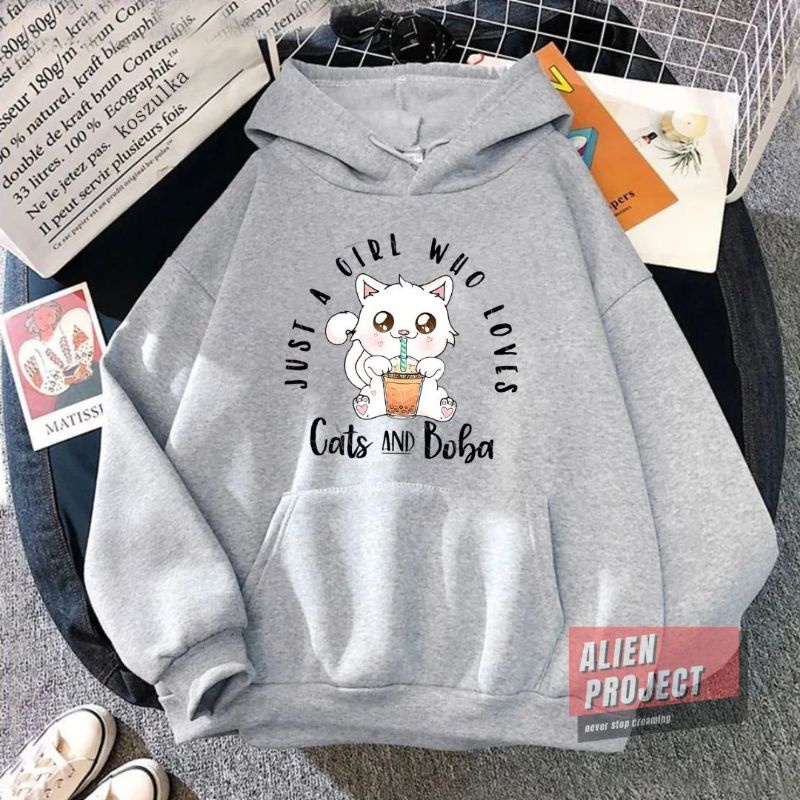 Alien Project Hoodie cat boba Hoodie cewek hoodie wanita murah