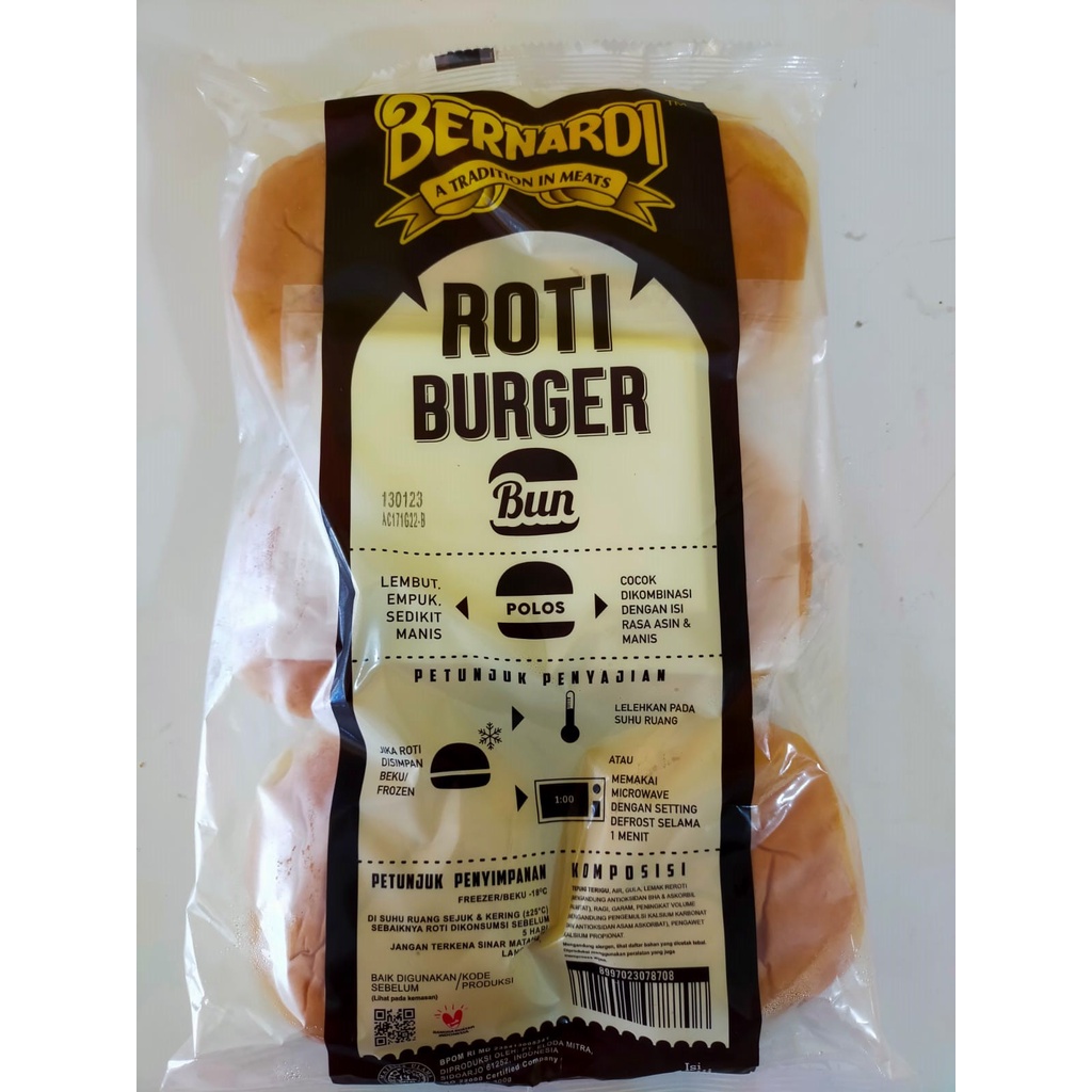 

Bernardi Roti Burger Polos isi 6 pcs free bublewrap dan dus