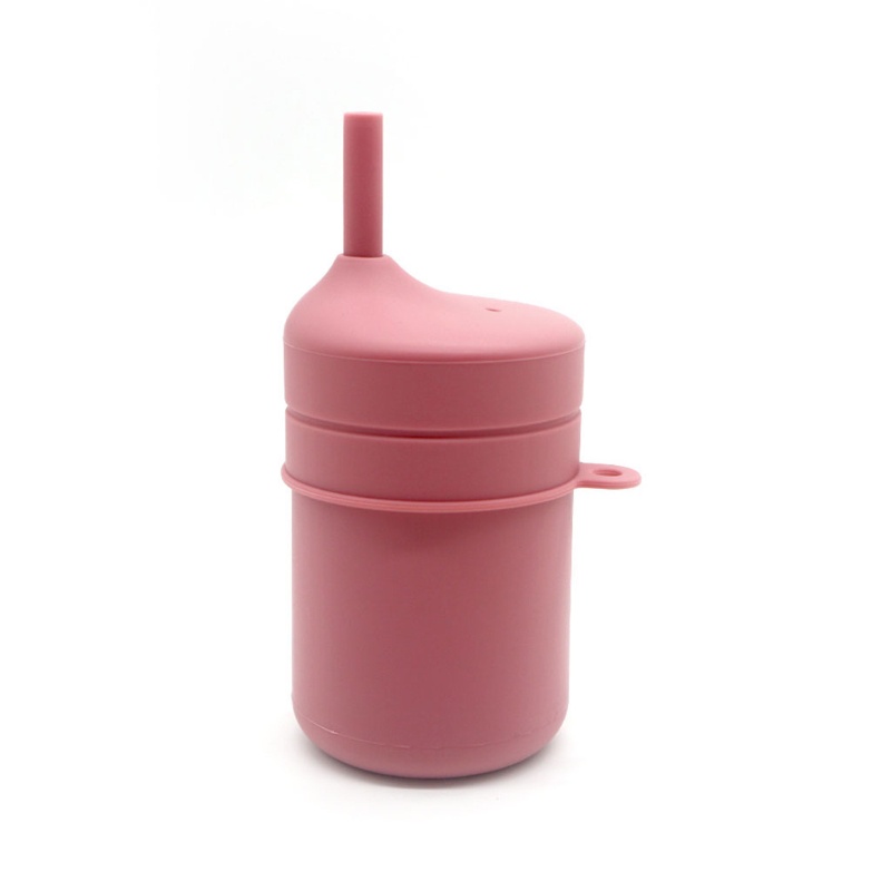 Mary Botol Minum Sippy Cup Dengan Sedotan Bahan Silikon Untuk Bayi / Balita