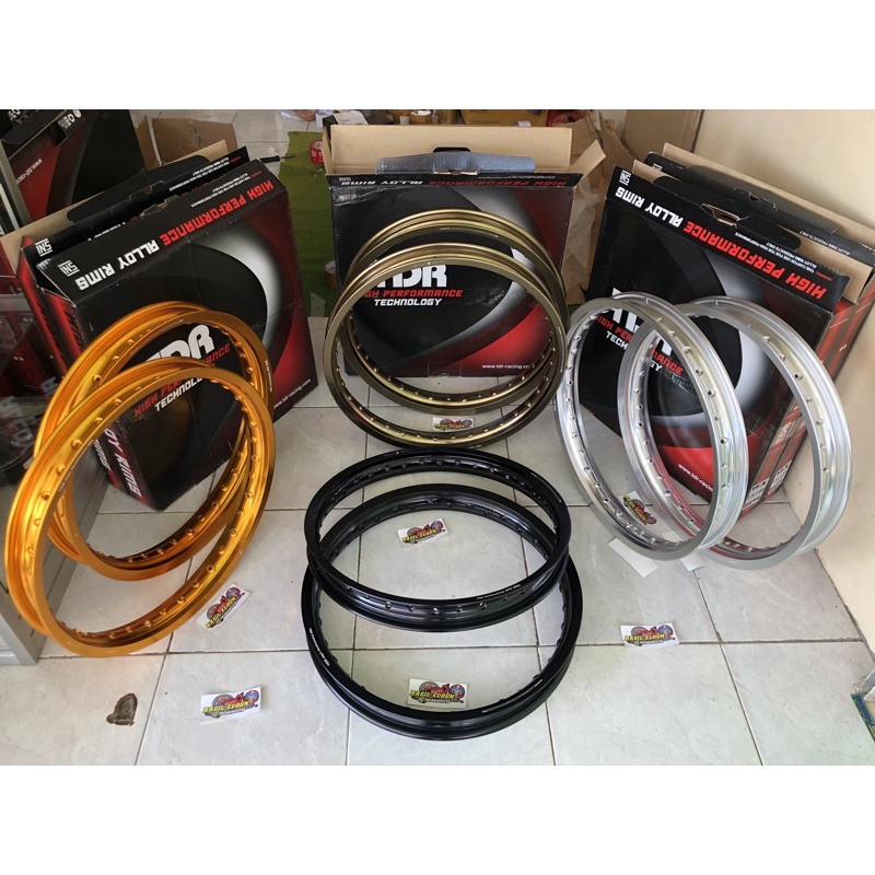 Velg tdr w shape 160 185 ring 17 warna hitam gold brown titanium silver