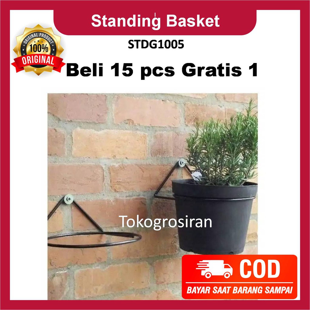 gantungan bunga dinding standing pot bunga rak pot bunga dinding Standing Basket pot 16