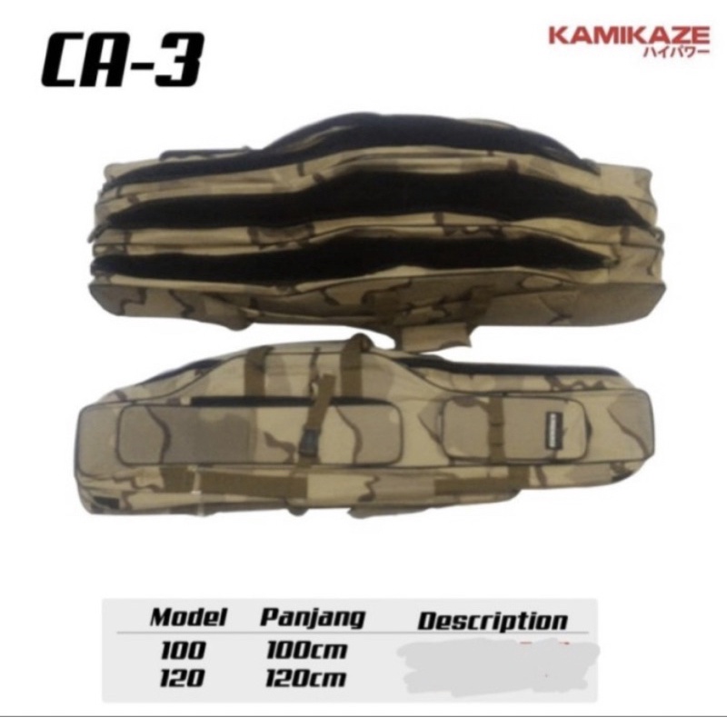 Tas Pancing KAMIKAZE CA-3 Banyak Ruang Motif Abri Ransel Jinjing 100cm 120cm Model Abri Army Armi Al
