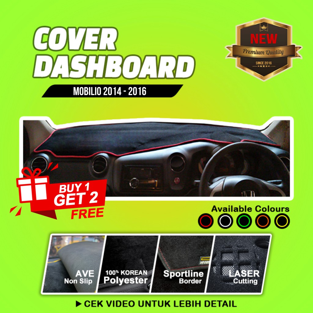 Cover Aksesoris Interior Dashboard Mobil Honda Mobilio 2014 - 2016