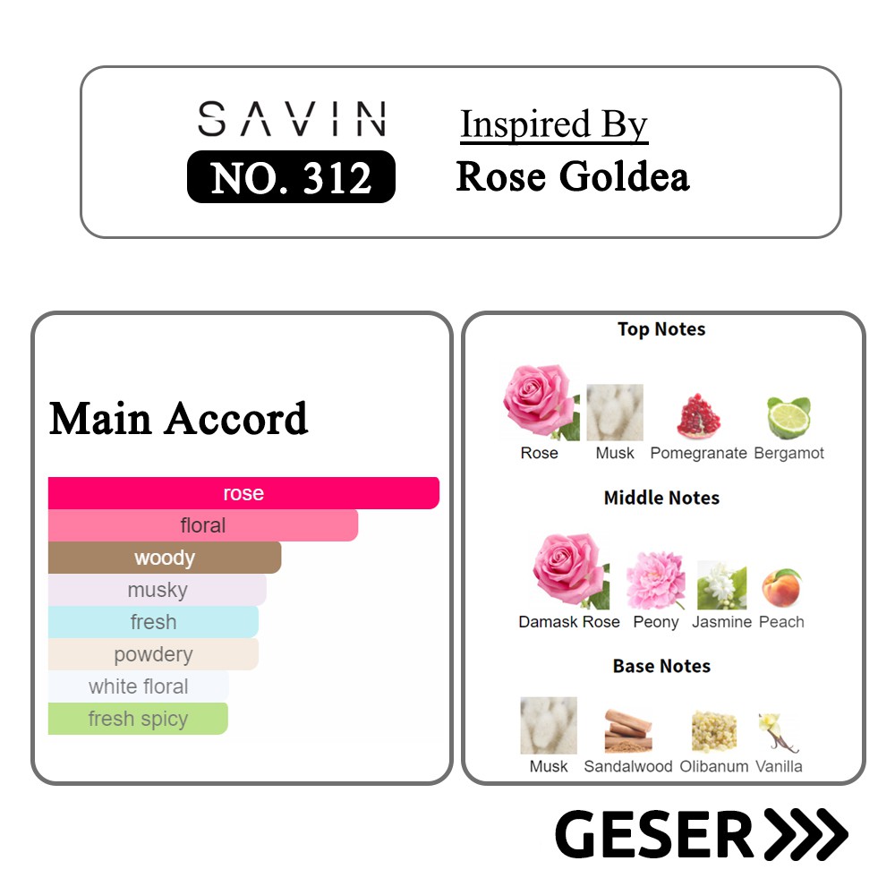 SAVIN PARFUM No. 312 - Rose Goldea