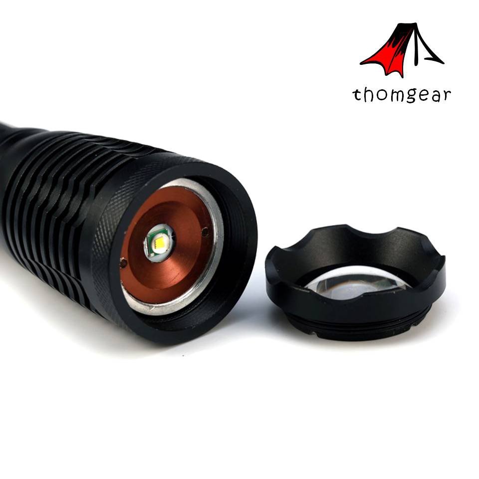 Thomgear Senter Led Super Terang Body Aluminium Tactical Cree Xm-L T6 8000 Lumens - F18