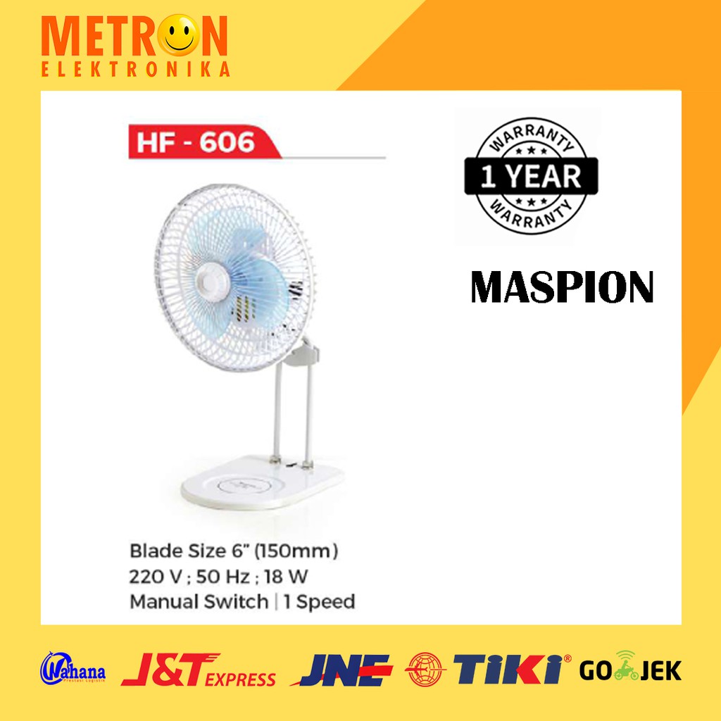 MASPION HF 606 DESK FAN 6 INCH / KIPAS  ANGIN MEJA HF606