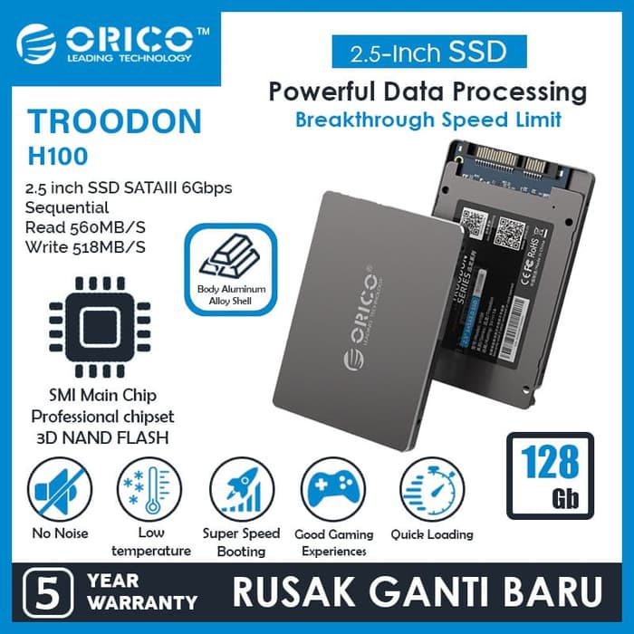 ORICO TROODON H100 SSD 128GB 2.5-Inch SATA 3.0