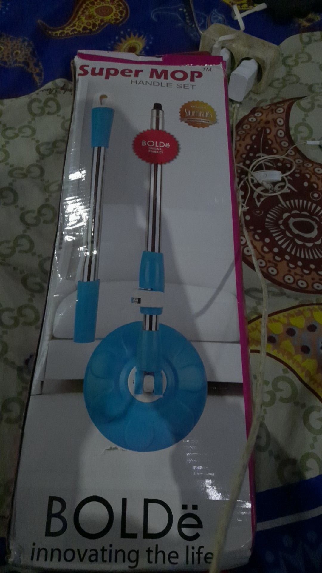 Bolde Handle Set Tongkat Kepala Kain Pel Super Mop Asli Gagang Komplit 1 Set Magic Mop Wonder Mop