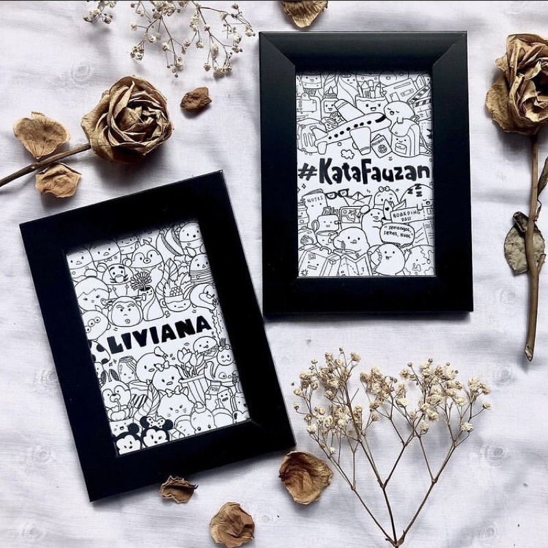 

Doodle Art Custom/Gambar Doodle/Kado Doodle Art Hitam Putih/Kado Wisuda