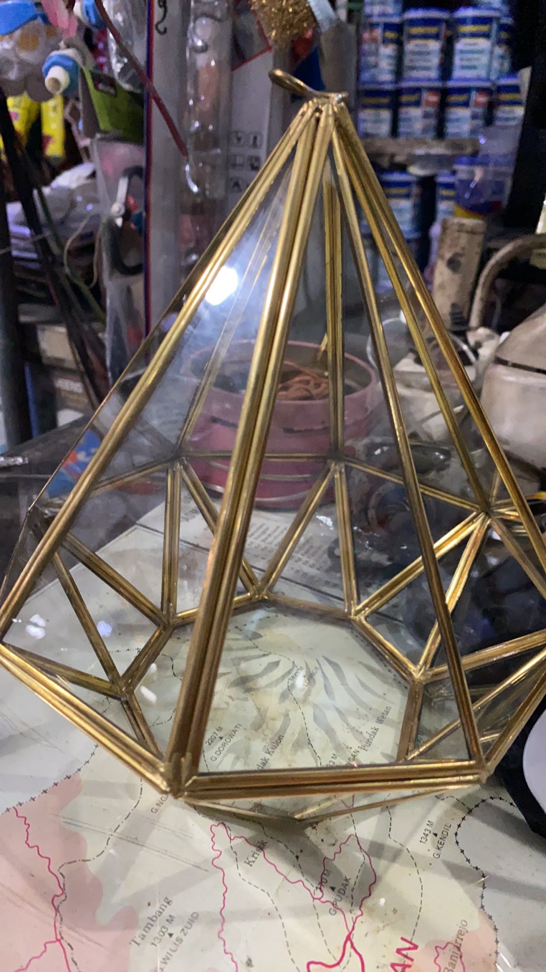 Terrarium Diamond Octagon Segi Delapan Tempat Cincin Kaca Hantaran Lamaran Nikah Wedding Ring Box