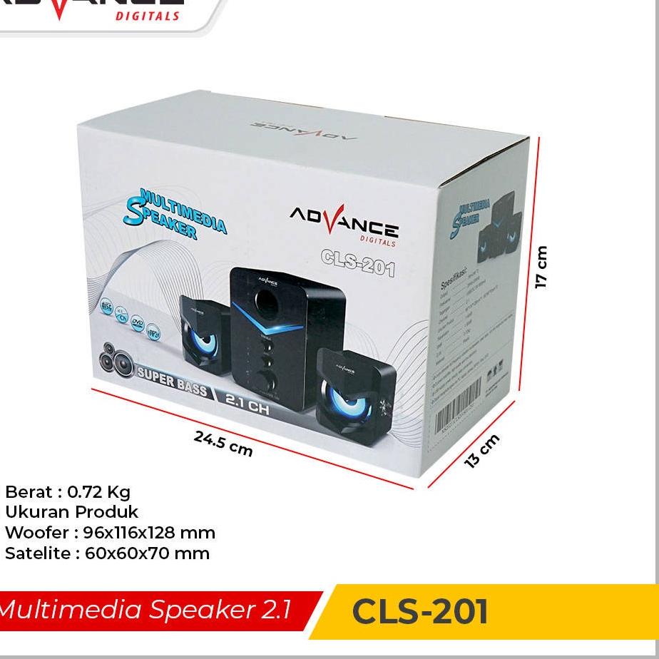 TERLARIS - Advance CLS-201 Multimedia Speaker Super Bass 2.1 Channel / Speker Advance CLS - 201 Non Bluetooth - ( Bisa Bayar Ditempat ) - FMS