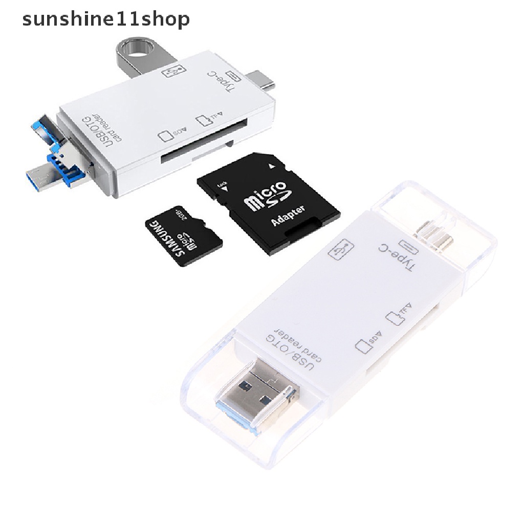 (SHO) Card Reader OTG Micro USB / Type C 3 In 1 Kecepatan Tinggi Untuk Handphone / Komputer