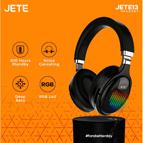 Headset Headphone Bluetooth Superbass RGB Light JETE 13