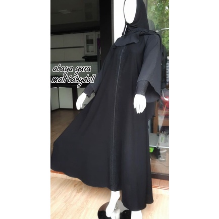 Pakaian Baju Dress Gamis Abaya Bahan Jetblack Hitam Premium Ori Mix Sifon Ceruty Wanita Muslimah Syari Temboro Terbaru