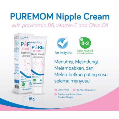Pure Mom Nipple Cream 15 gr l PureMom Nipple Cream l krim puting susu