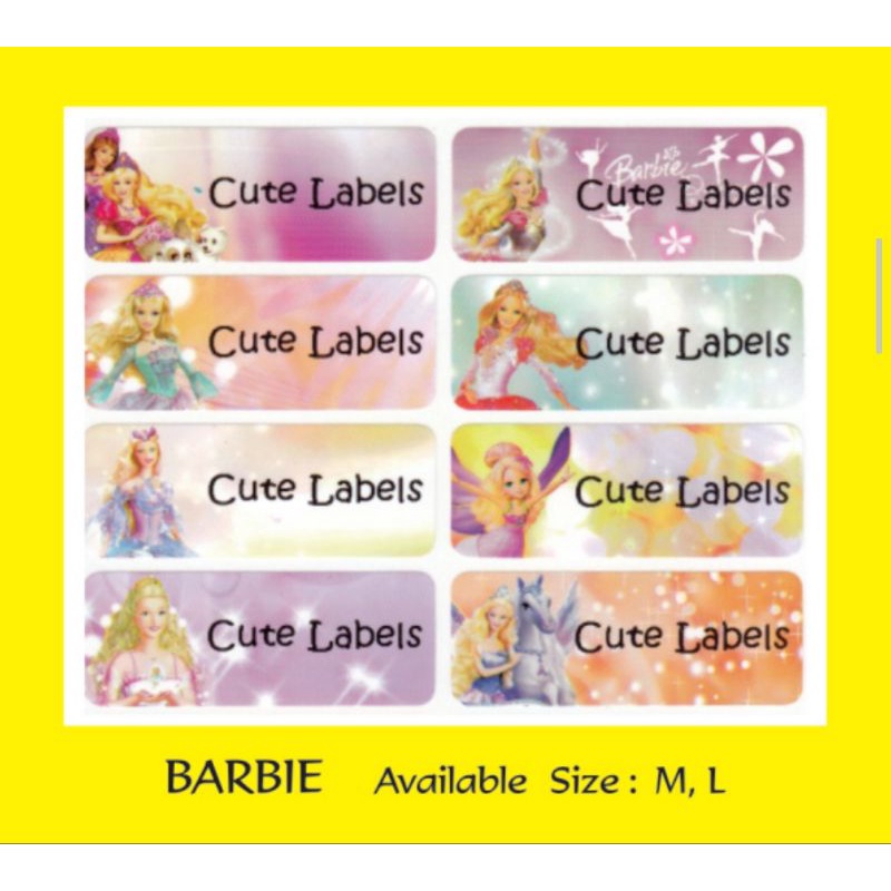 

Label Nama Import Waterproof "BARBIE" Uk.L.M