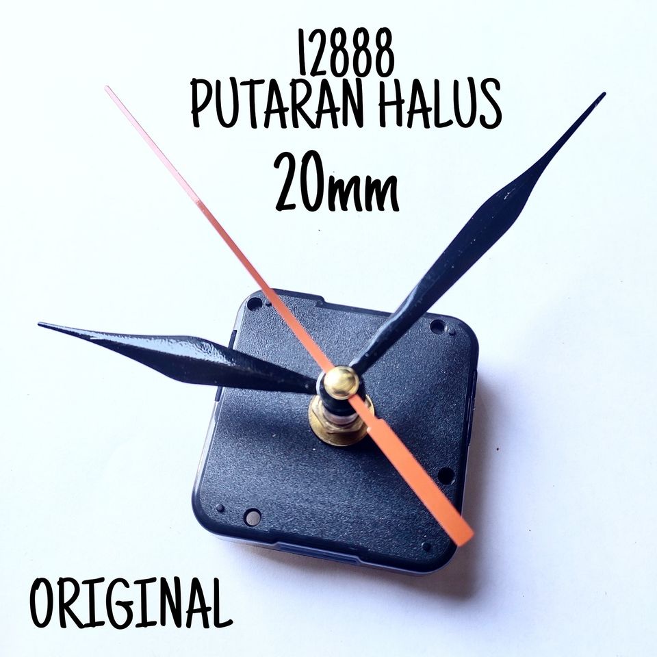 Mesin Jam Dinding 12888 Sweep Movement Hemat Batrei 20mm Original