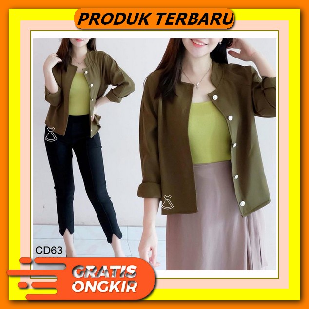 Blezer Wanita Kekinian Blazer Zara Bella Free Belt Ks31100 Outerwear Trendy Premium Baju Kantor Jas 
