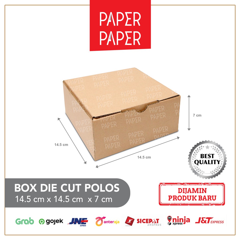 

Kardus Box Karton Die Cut 14.5X14.5X7 Polos - Baru - Murah