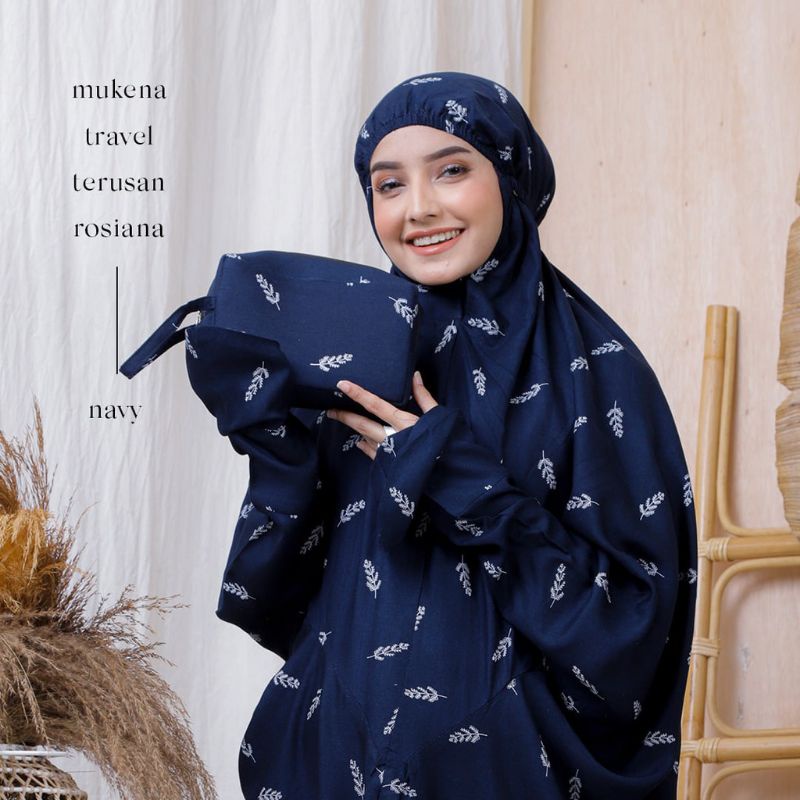 Mukena Travelling Terusan Rosiana / Mukena Terusan/ Mukena lajuran/ Mukena Pocong