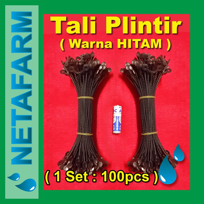 Tali plintir hitam - 1set (100pcs)