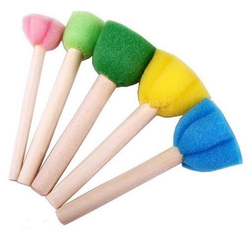 Mini Wood Handle Sponge Push Painting Set (5pcs)